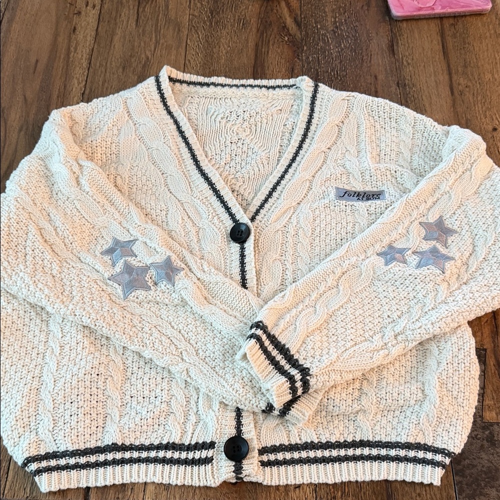 Taylor Swift Folkore Women's Cream Cardigan Sweater